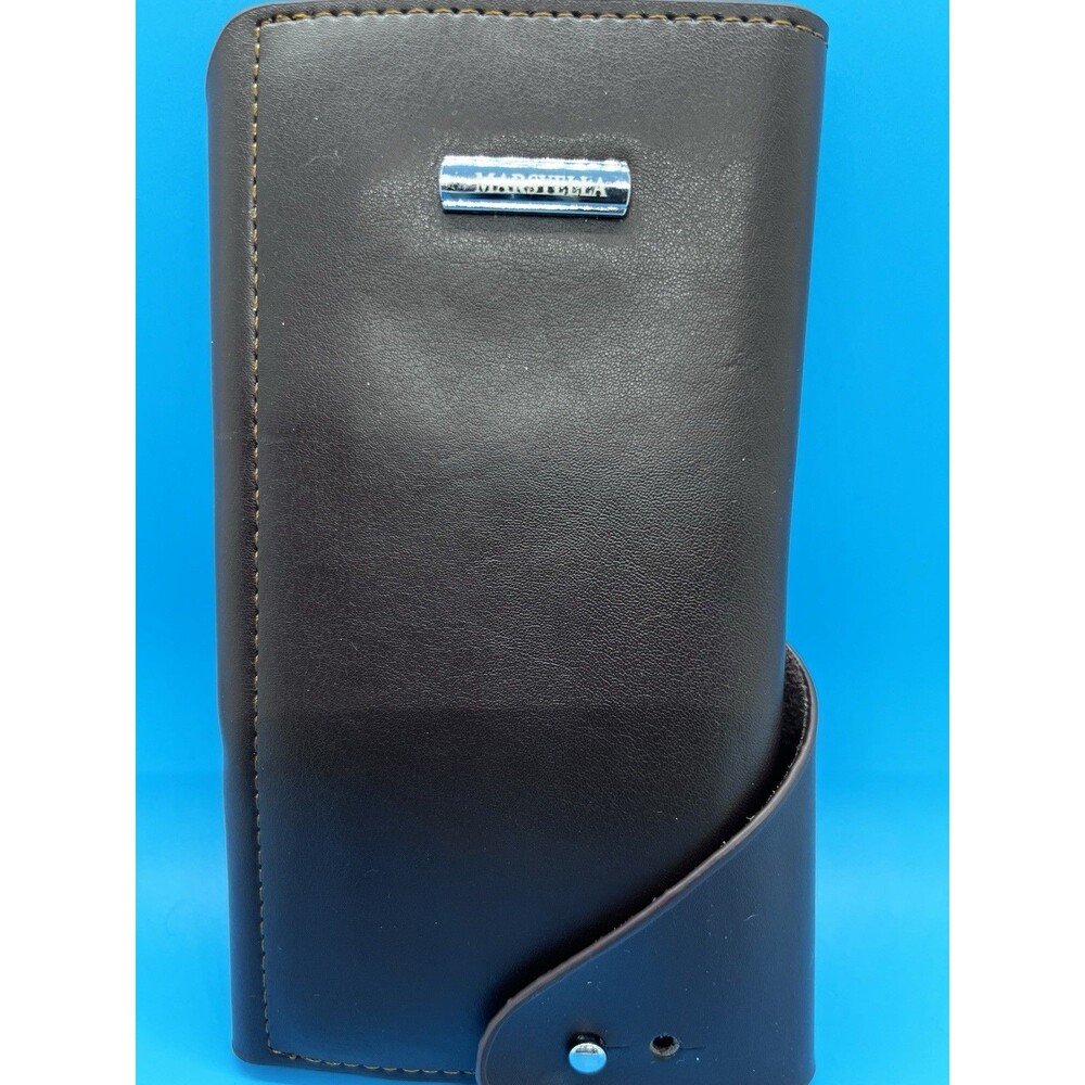 Marsyella Leather Wallet brown travel large holds cards & checkbook rfid
